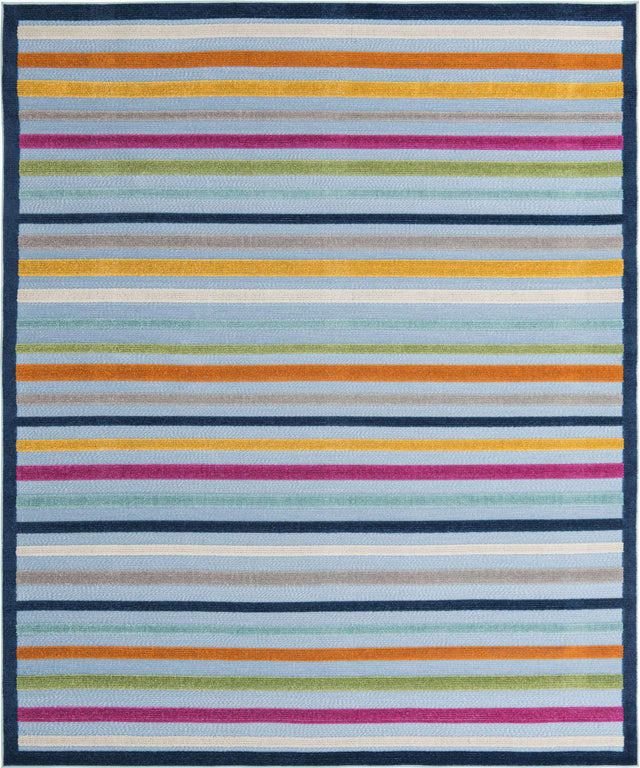 Blue 7' 10 x 10' Aruba Outdoor Rectangle Area Rug Weather Resistant for Patio, Deck, Terrace, Balcony, Porch for Sale at Rug Engine