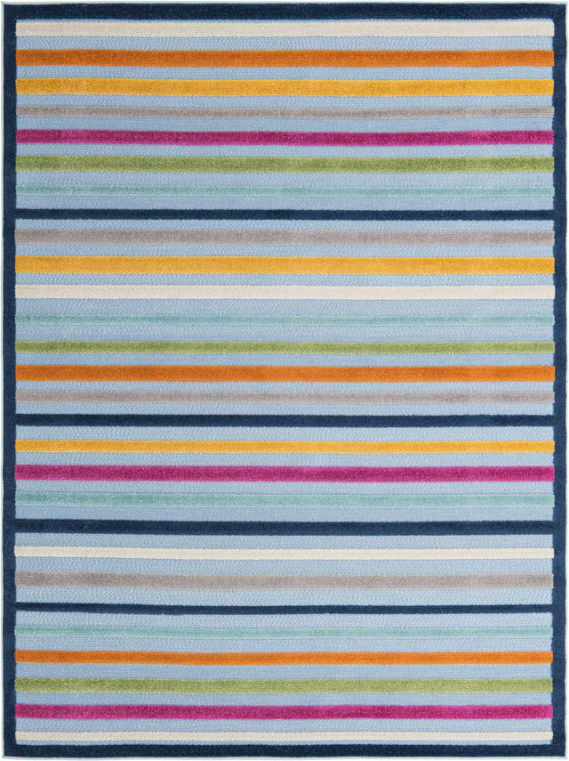 Blue 7' x 10' Aruba Outdoor Rectangle Area Rug Weather Resistant for Patio, Deck, Terrace, Balcony, Porch for Sale at Rug Engine