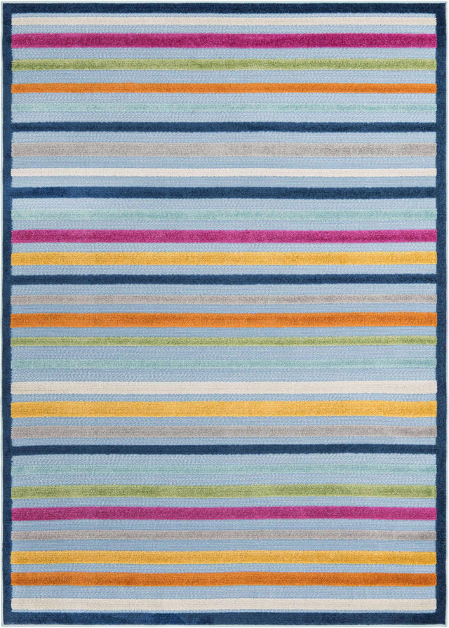 Blue 6' x 9' Aruba Outdoor Rectangle Area Rug Weather Resistant for Patio, Deck, Terrace, Balcony, Porch for Sale at Rug Engine