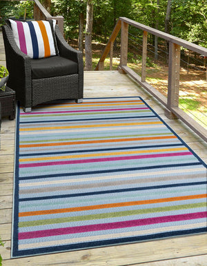 Blue 2' x 3' Aruba Outdoor Rectangle Area Rug Weather Resistant for Patio, Deck, Terrace, Balcony, Porch for Sale at Rug Engine