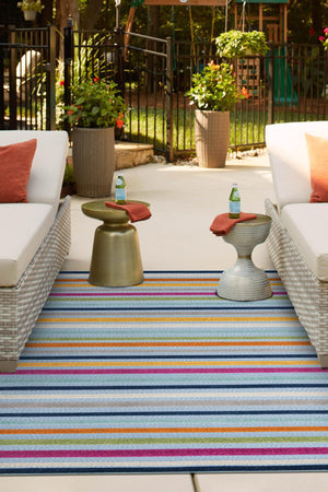 Blue 4' x 6' Aruba Outdoor Rectangle Area Rug Weather Resistant for Patio, Deck, Terrace, Balcony, Porch for Sale at Rug Engine