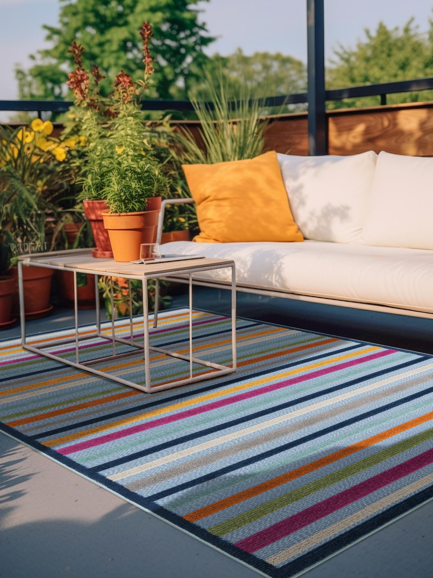 Blue 2' x 3' Aruba Outdoor Rectangle Area Rug Weather Resistant for Patio, Deck, Terrace, Balcony, Porch for Sale at Rug Engine
