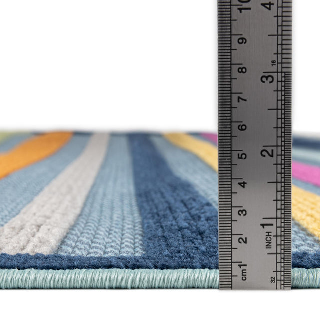 Blue 5' 3 x 8' Aruba Outdoor Rectangle Area Rug Weather Resistant for Patio, Deck, Terrace, Balcony, Porch for Sale at Rug Engine