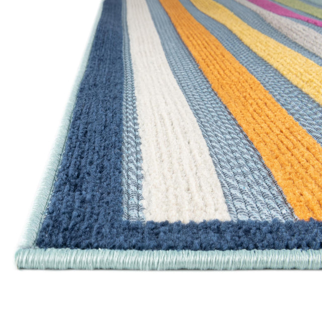 Blue 7' x 10' Aruba Outdoor Rectangle Area Rug Weather Resistant for Patio, Deck, Terrace, Balcony, Porch for Sale at Rug Engine