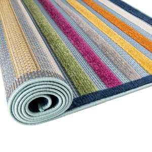 Blue 7' 10 x 10' Aruba Outdoor Rectangle Area Rug Weather Resistant for Patio, Deck, Terrace, Balcony, Porch for Sale at Rug Engine