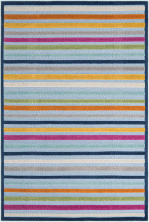 Blue 5' 3 x 8' Aruba Outdoor Rectangle Area Rug Weather Resistant for Patio, Deck, Terrace, Balcony, Porch for Sale at Rug Engine