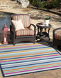 Blue 5' 3 x 5' 3 Aruba Outdoor Square Area Rug Weather Resistant for Patio, Deck, Terrace, Balcony, Porch for Sale at Rug Engine