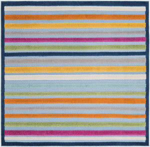 Blue 5' 3 x 5' 3 Aruba Outdoor Square Area Rug Weather Resistant for Patio, Deck, Terrace, Balcony, Porch for Sale at Rug Engine