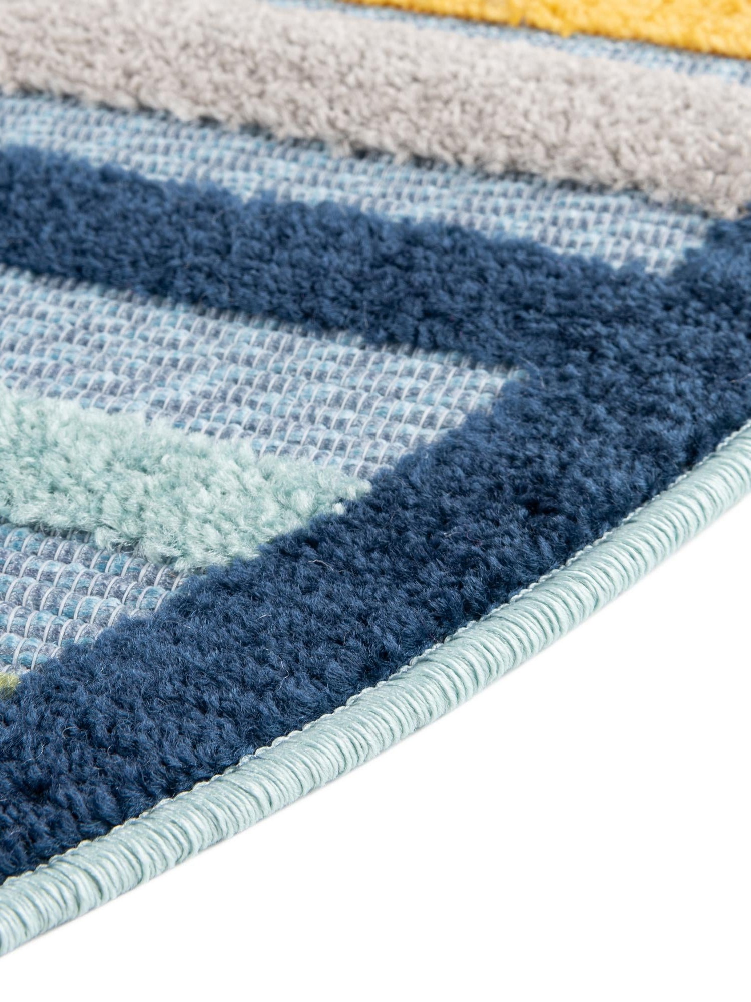 Blue 3' 3 x 3' 3 Aruba Outdoor Round Area Rug Weather Resistant for Patio, Deck, Terrace, Balcony, Porch for Sale at Rug Engine