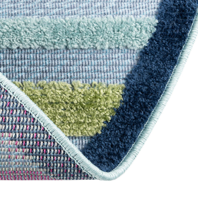 Blue 3' 3 x 3' 3 Aruba Outdoor Round Area Rug Weather Resistant for Patio, Deck, Terrace, Balcony, Porch for Sale at Rug Engine