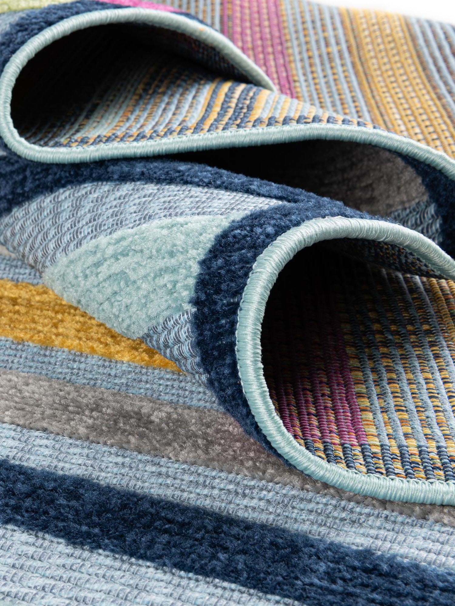 Blue 3' 3 x 3' 3 Aruba Outdoor Round Area Rug Weather Resistant for Patio, Deck, Terrace, Balcony, Porch for Sale at Rug Engine