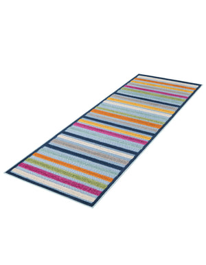 Blue 2' x 6' Aruba Outdoor Runner Area Rug Weather Resistant for Patio, Deck, Terrace, Balcony, Porch for Sale at Rug Engine