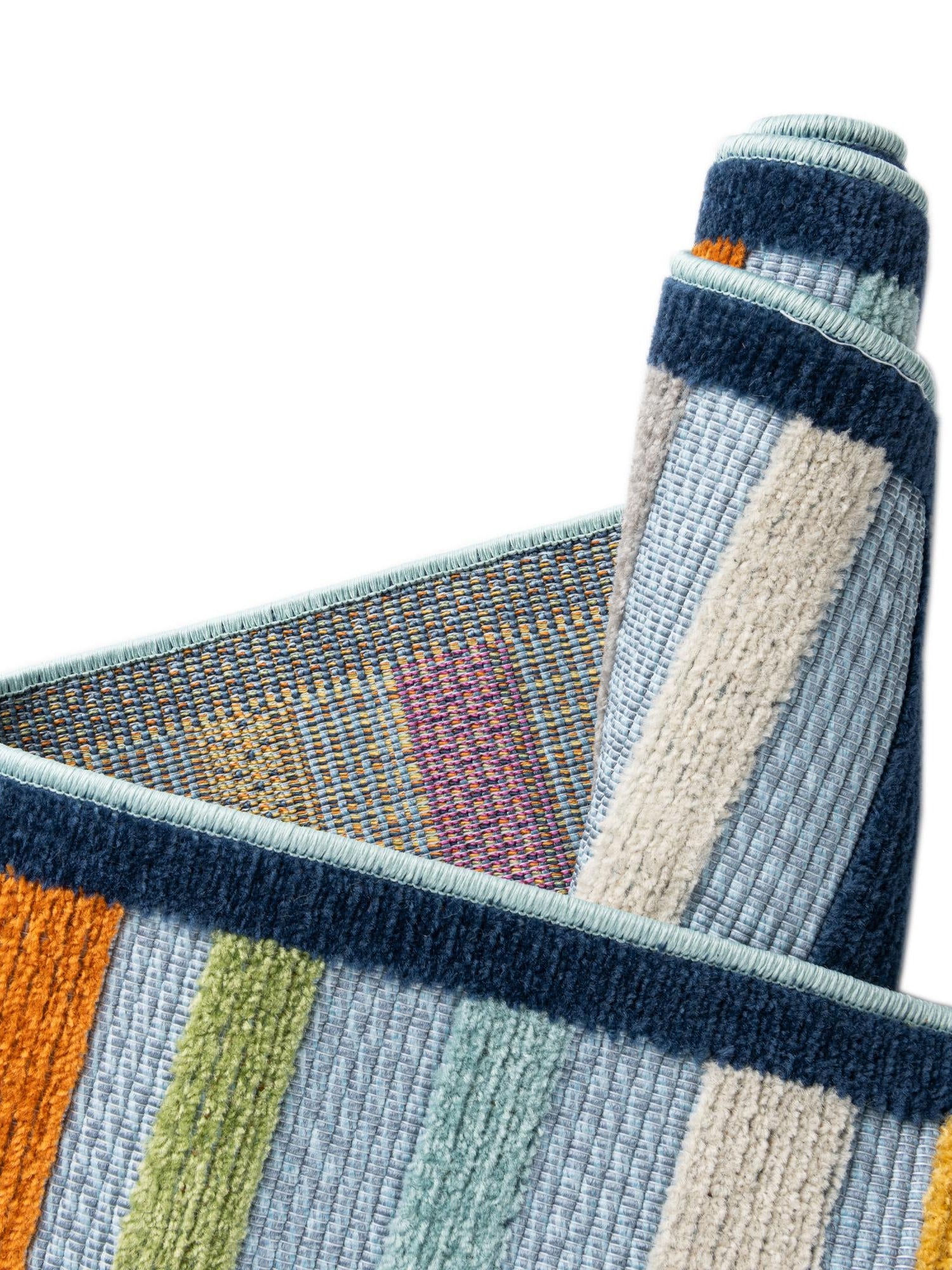 Blue 2' x 8' Aruba Outdoor Runner Area Rug Weather Resistant for Patio, Deck, Terrace, Balcony, Porch for Sale at Rug Engine