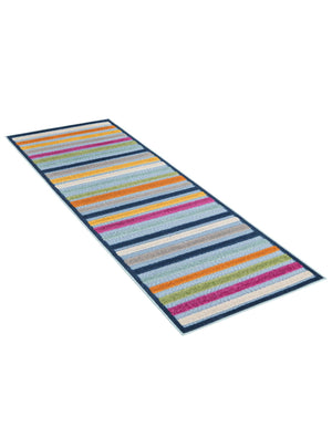 Blue 2' x 6' Aruba Outdoor Runner Area Rug Weather Resistant for Patio, Deck, Terrace, Balcony, Porch for Sale at Rug Engine