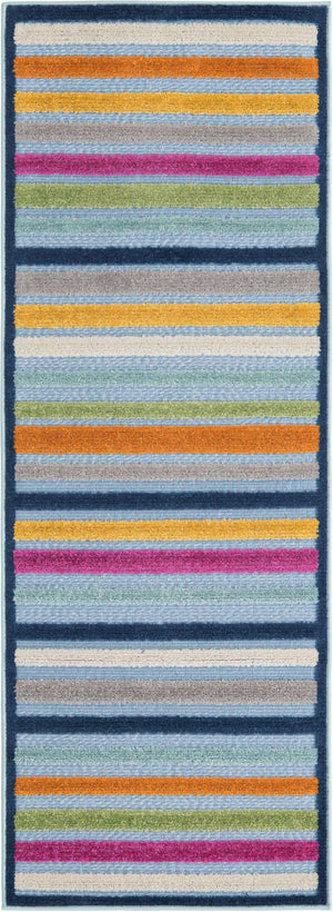 Blue 2' x 6' Aruba Outdoor Runner Area Rug Weather Resistant for Patio, Deck, Terrace, Balcony, Porch for Sale at Rug Engine