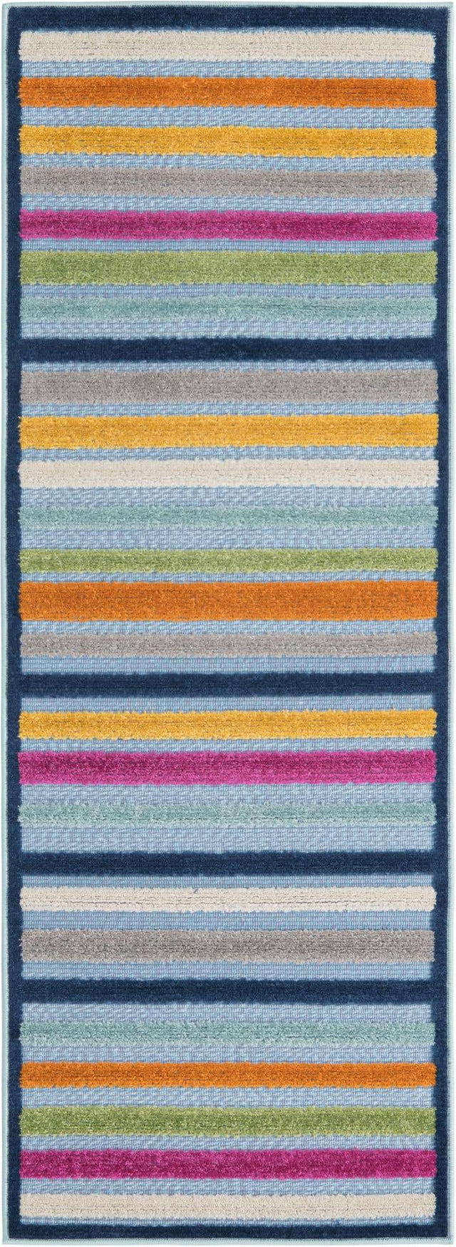 Blue 2' x 6' Aruba Outdoor Runner Area Rug Weather Resistant for Patio, Deck, Terrace, Balcony, Porch for Sale at Rug Engine