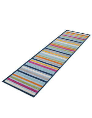 Blue 2' x 8' Aruba Outdoor Runner Area Rug Weather Resistant for Patio, Deck, Terrace, Balcony, Porch for Sale at Rug Engine