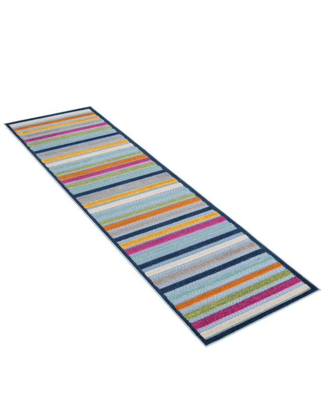 Blue 2' x 8' Aruba Outdoor Runner Area Rug Weather Resistant for Patio, Deck, Terrace, Balcony, Porch for Sale at Rug Engine