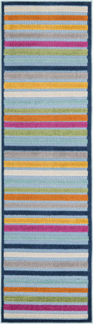 Blue 2' x 8' Aruba Outdoor Runner Area Rug Weather Resistant for Patio, Deck, Terrace, Balcony, Porch for Sale at Rug Engine