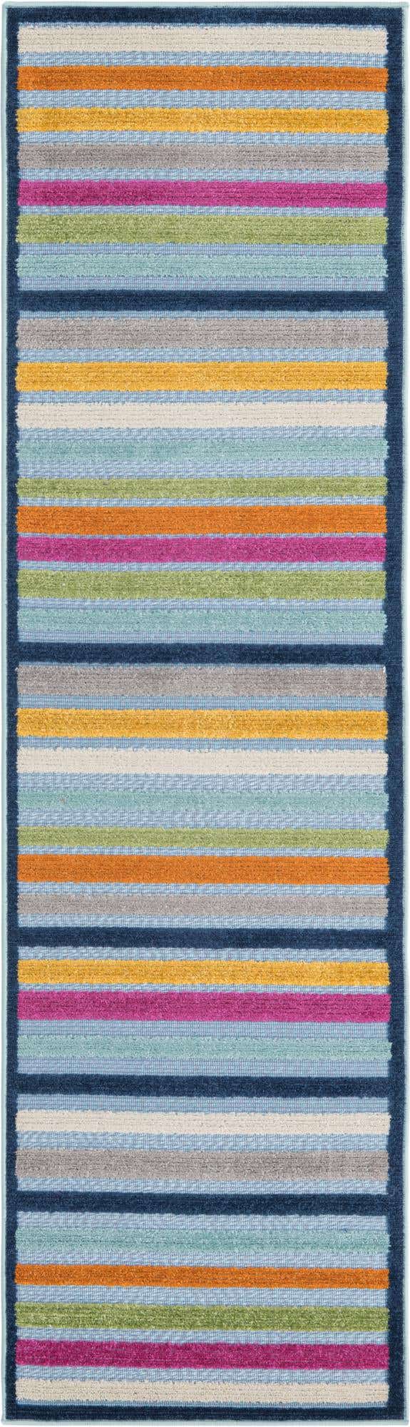 Blue 2' x 8' Aruba Outdoor Runner Area Rug Weather Resistant for Patio, Deck, Terrace, Balcony, Porch for Sale at Rug Engine