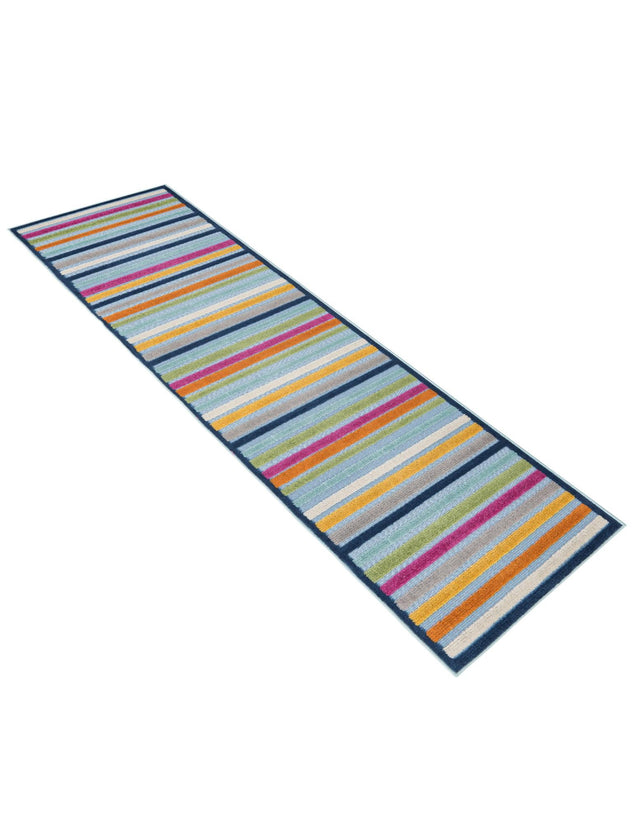 Blue 2' x 10' Aruba Outdoor Runner Area Rug Weather Resistant for Patio, Deck, Terrace, Balcony, Porch for Sale at Rug Engine