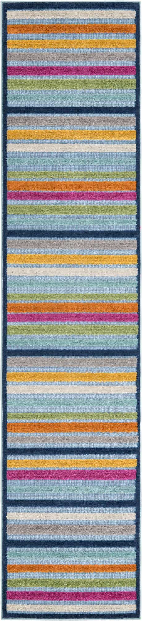 Blue 2' x 10' Aruba Outdoor Runner Area Rug Weather Resistant for Patio, Deck, Terrace, Balcony, Porch for Sale at Rug Engine