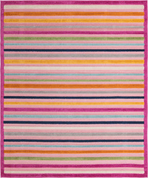 Pink 7' 10 x 10' Aruba Outdoor Rectangle Area Rug Weather Resistant for Patio, Deck, Terrace, Balcony, Porch for Sale at Rug Engine