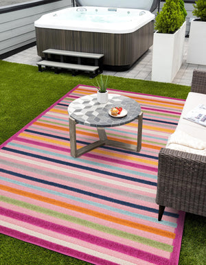 Pink 2' x 3' Aruba Outdoor Rectangle Area Rug Weather Resistant for Patio, Deck, Terrace, Balcony, Porch for Sale at Rug Engine