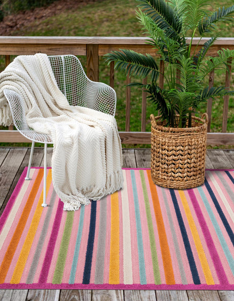Pink 2' x 3' Aruba Outdoor Rectangle Area Rug Weather Resistant for Patio, Deck, Terrace, Balcony, Porch for Sale at Rug Engine