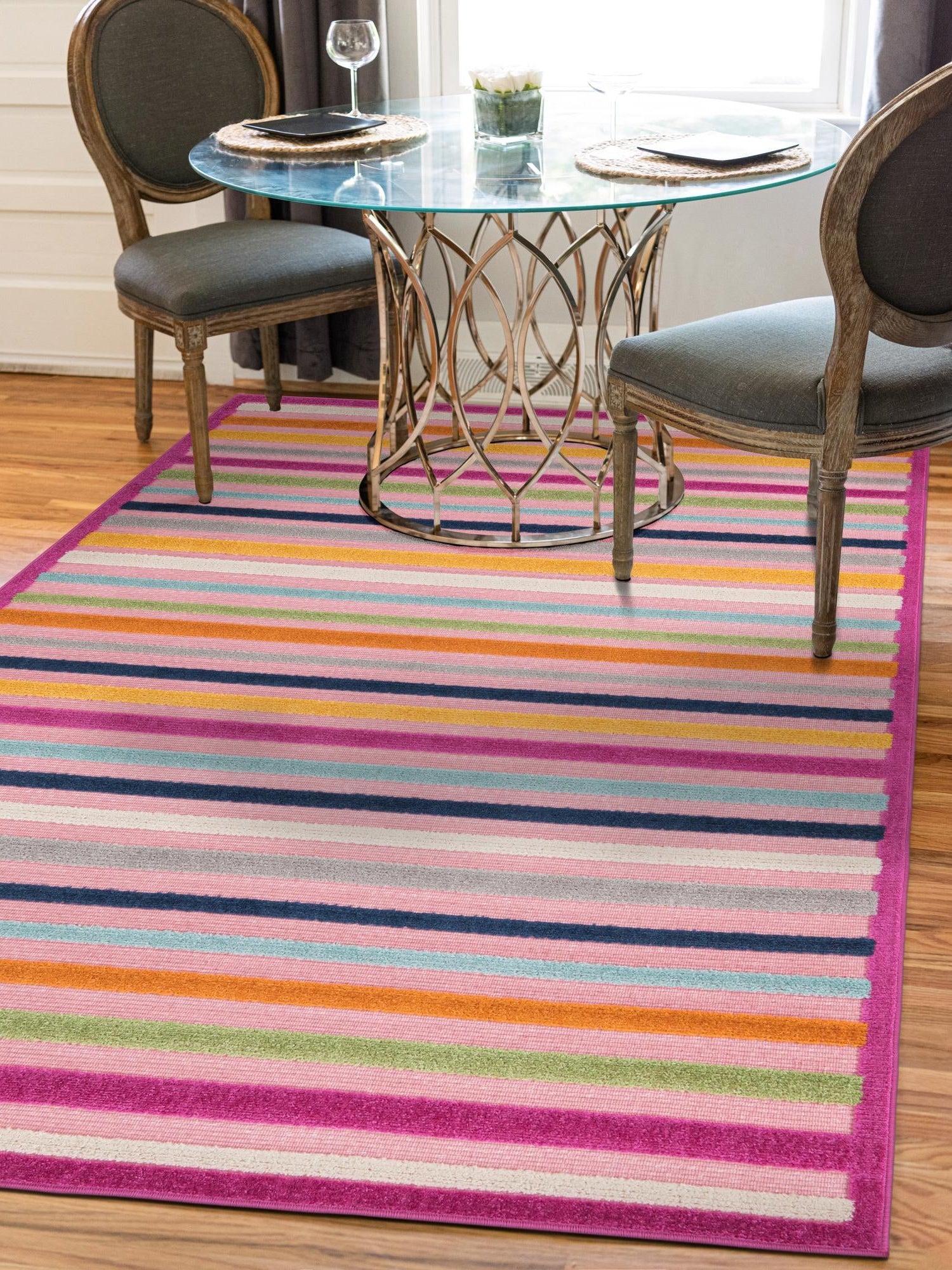 Pink 2' x 3' Aruba Outdoor Rectangle Area Rug Weather Resistant for Patio, Deck, Terrace, Balcony, Porch for Sale at Rug Engine