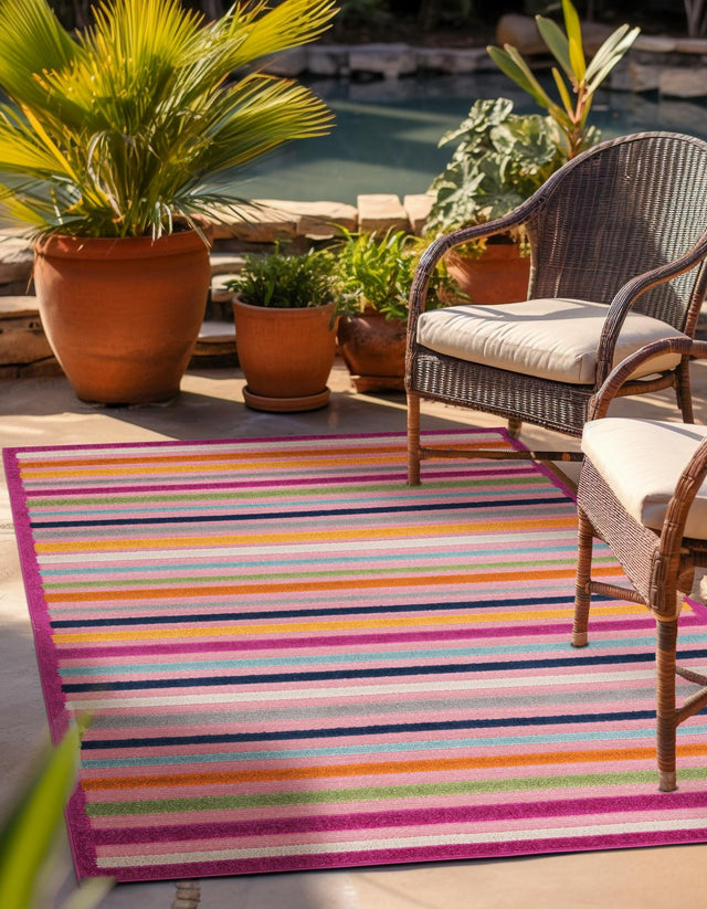 Pink 2' x 3' Aruba Outdoor Rectangle Area Rug Weather Resistant for Patio, Deck, Terrace, Balcony, Porch for Sale at Rug Engine