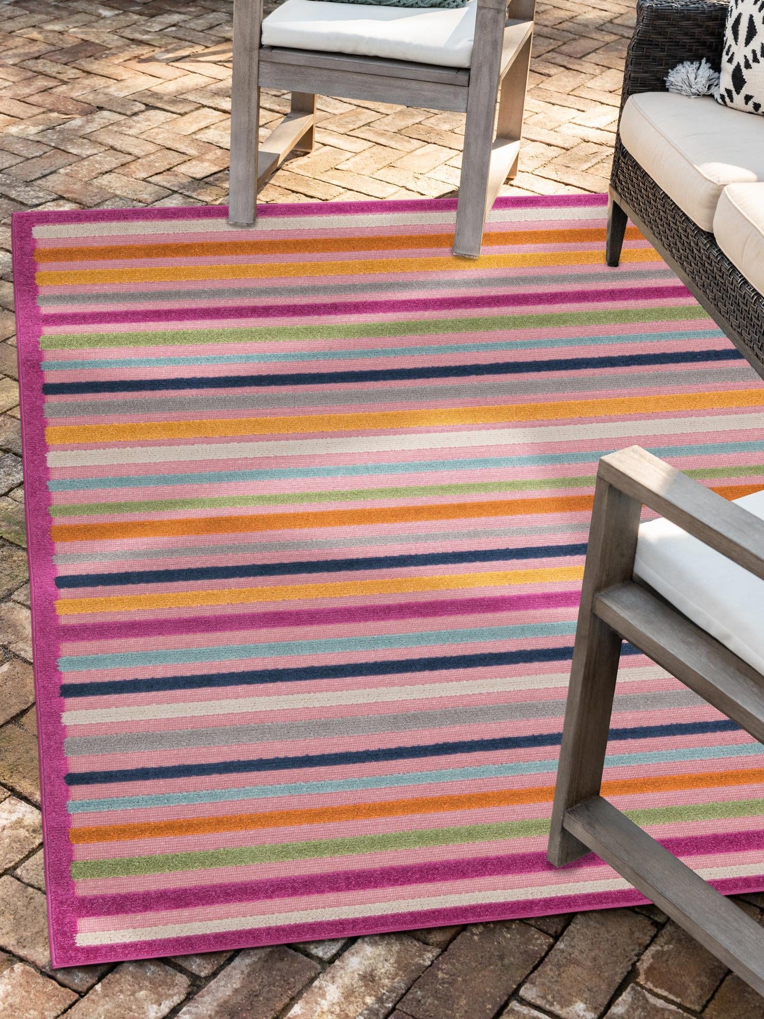 Pink 2' x 3' Aruba Outdoor Rectangle Area Rug Weather Resistant for Patio, Deck, Terrace, Balcony, Porch for Sale at Rug Engine