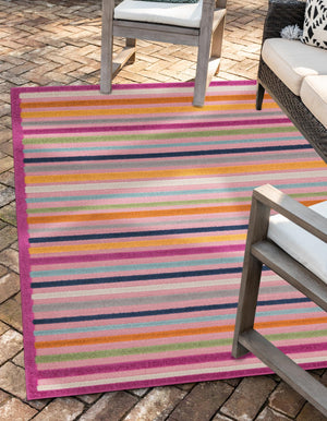 Pink 2' x 3' Aruba Outdoor Rectangle Area Rug Weather Resistant for Patio, Deck, Terrace, Balcony, Porch for Sale at Rug Engine