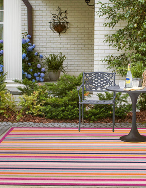 Pink 5' 3 x 5' 3 Aruba Outdoor Square Area Rug Weather Resistant for Patio, Deck, Terrace, Balcony, Porch for Sale at Rug Engine