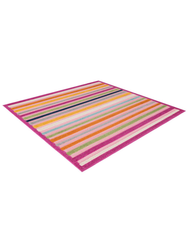 Pink 5' 3 x 5' 3 Aruba Outdoor Square Area Rug Weather Resistant for Patio, Deck, Terrace, Balcony, Porch for Sale at Rug Engine