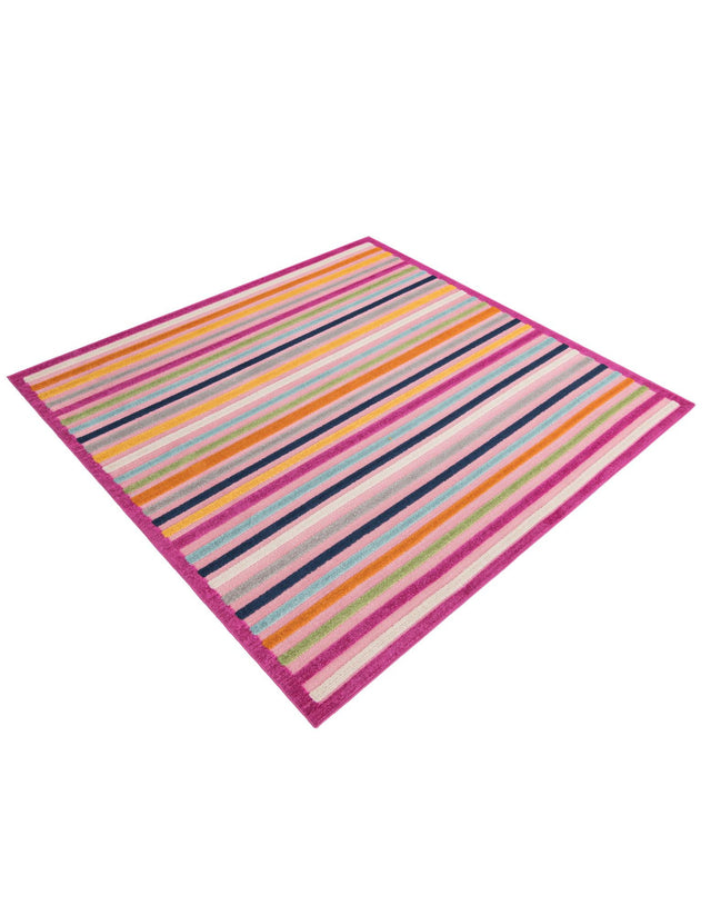 Pink 7' 10 x 7' 10 Aruba Outdoor Square Area Rug Weather Resistant for Patio, Deck, Terrace, Balcony, Porch for Sale at Rug Engine