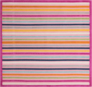 Pink 7' 10 x 7' 10 Aruba Outdoor Square Area Rug Weather Resistant for Patio, Deck, Terrace, Balcony, Porch for Sale at Rug Engine