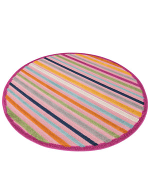 Pink 5' 3 x 5' 3 Aruba Outdoor Round Area Rug Weather Resistant for Patio, Deck, Terrace, Balcony, Porch for Sale at Rug Engine