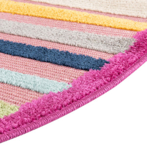 Pink 5' 3 x 5' 3 Aruba Outdoor Round Area Rug Weather Resistant for Patio, Deck, Terrace, Balcony, Porch for Sale at Rug Engine