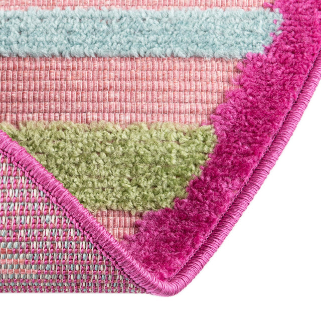 Pink 5' 3 x 5' 3 Aruba Outdoor Round Area Rug Weather Resistant for Patio, Deck, Terrace, Balcony, Porch for Sale at Rug Engine