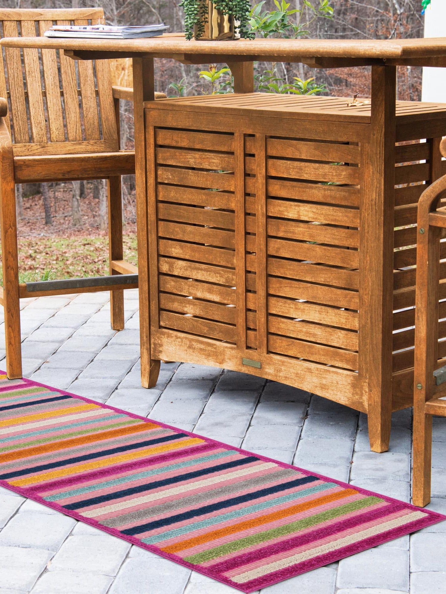 Pink 2' x 6' Aruba Outdoor Runner Area Rug Weather Resistant for Patio, Deck, Terrace, Balcony, Porch for Sale at Rug Engine