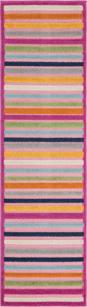 Pink 2' x 8' Aruba Outdoor Runner Area Rug Weather Resistant for Patio, Deck, Terrace, Balcony, Porch for Sale at Rug Engine