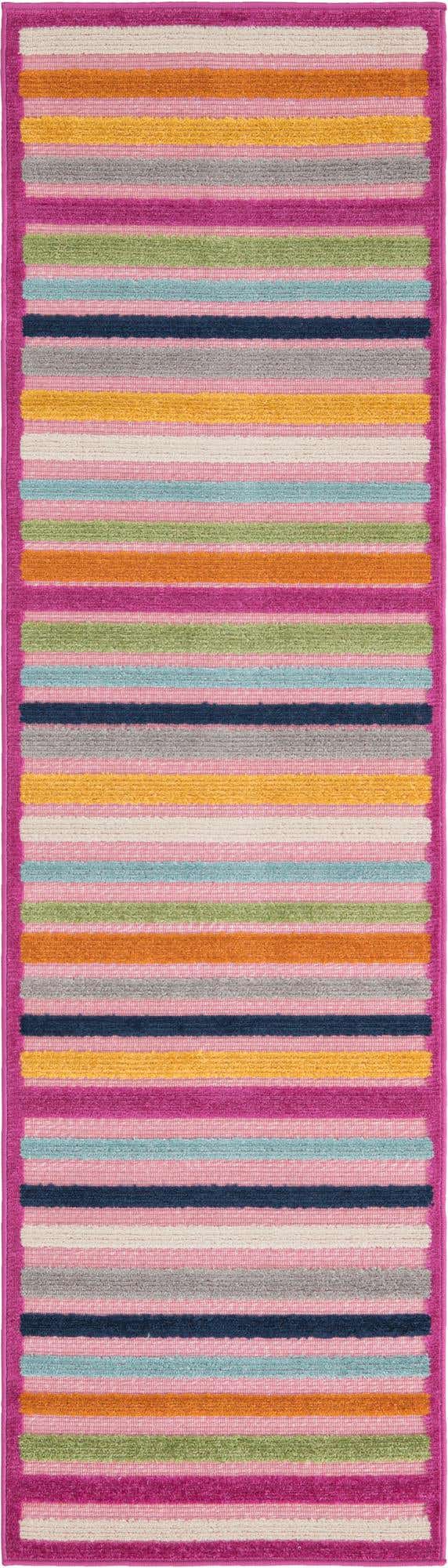 Pink 2' x 8' Aruba Outdoor Runner Area Rug Weather Resistant for Patio, Deck, Terrace, Balcony, Porch for Sale at Rug Engine