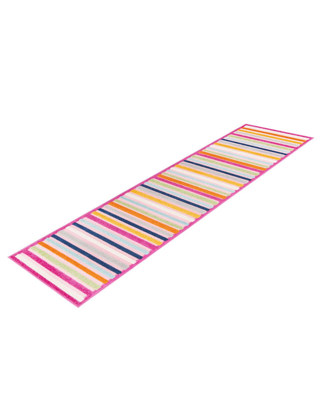 Pink 2' x 10' Aruba Outdoor Runner Area Rug Weather Resistant for Patio, Deck, Terrace, Balcony, Porch for Sale at Rug Engine