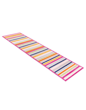 Pink 2' x 10' Aruba Outdoor Runner Area Rug Weather Resistant for Patio, Deck, Terrace, Balcony, Porch for Sale at Rug Engine