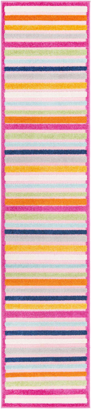 Pink 2' x 10' Aruba Outdoor Runner Area Rug Weather Resistant for Patio, Deck, Terrace, Balcony, Porch for Sale at Rug Engine