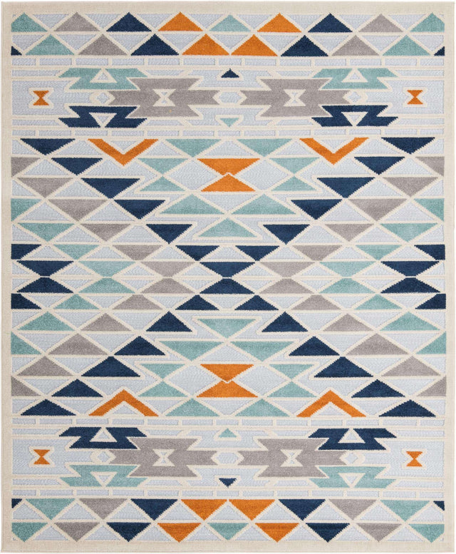 Gray 7' 10 x 10' Aruba Outdoor Rectangle Area Rug Weather Resistant for Patio, Deck, Terrace, Balcony, Porch for Sale at Rug Engine