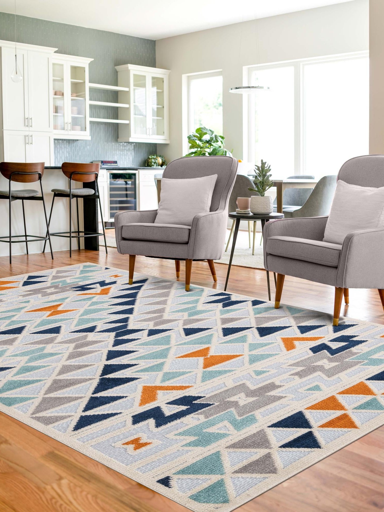 Gray 4' x 6' Aruba Outdoor Rectangle Area Rug Weather Resistant for Patio, Deck, Terrace, Balcony, Porch for Sale at Rug Engine