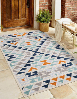 Gray 4' x 6' Aruba Outdoor Rectangle Area Rug Weather Resistant for Patio, Deck, Terrace, Balcony, Porch for Sale at Rug Engine