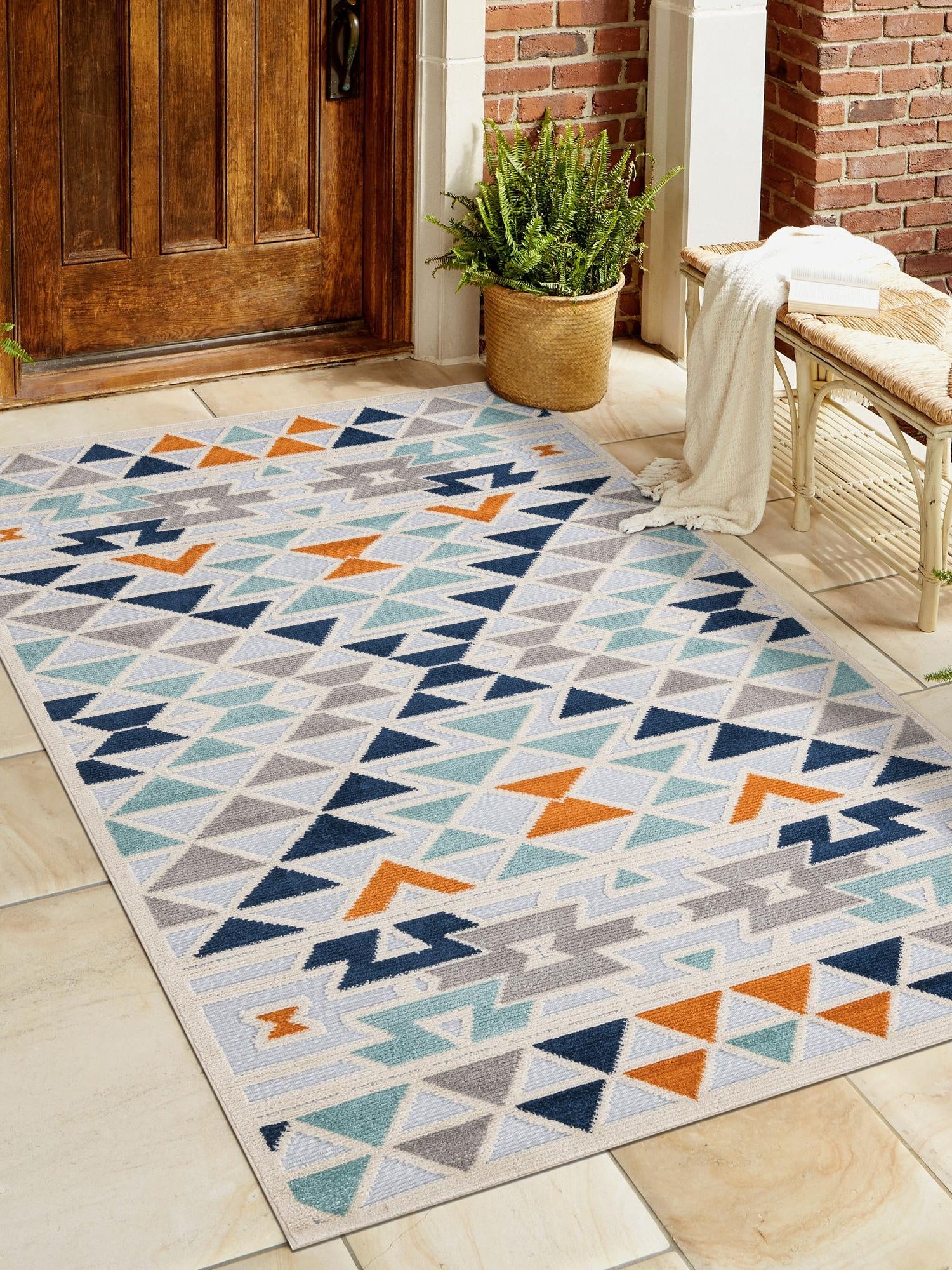Gray 6' x 9' Aruba Outdoor Rectangle Area Rug Weather Resistant for Patio, Deck, Terrace, Balcony, Porch for Sale at Rug Engine